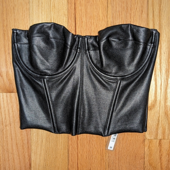 NWT SKIMS FAUX LEATHER CORSET - Picture 3 of 6